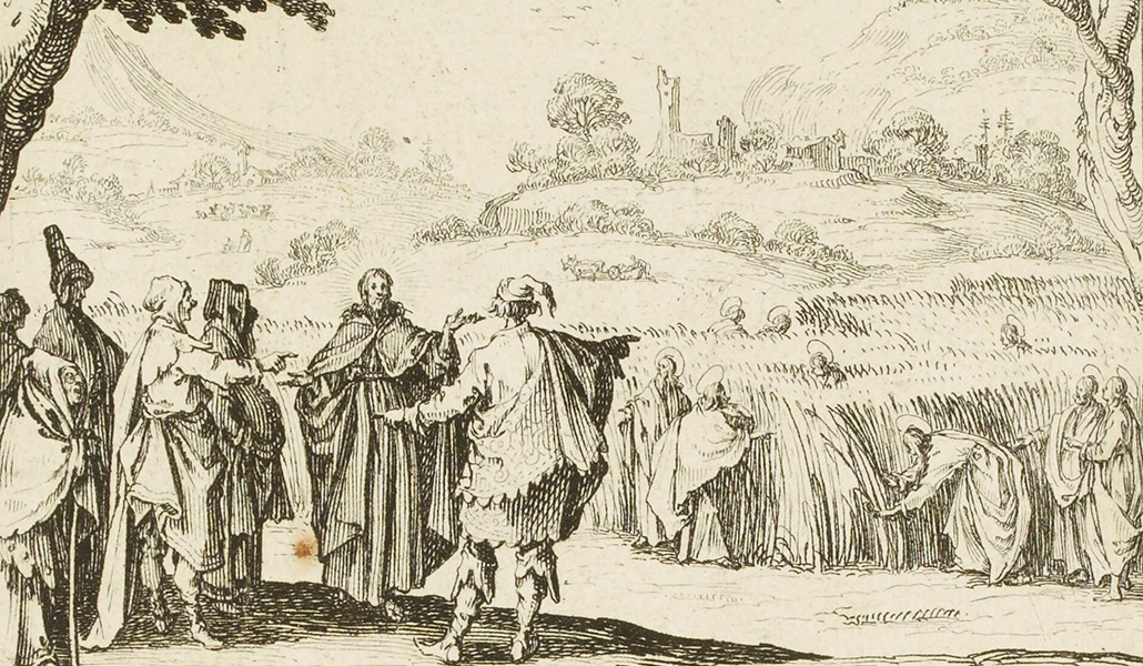 'Jesús con los fariseos'. Jacques Callot. Biblioteca Nacional de Francia
