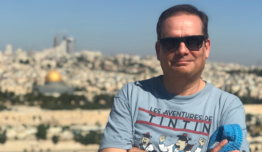El periodista en un viaje organizado por la Oficina de Turismo de Israel