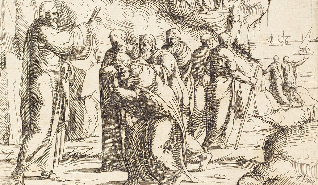 'Cristo encarga a los apóstoles su misión' de A. Hirschvogel. National Gallery of Art. Washington (Estados Unidos)