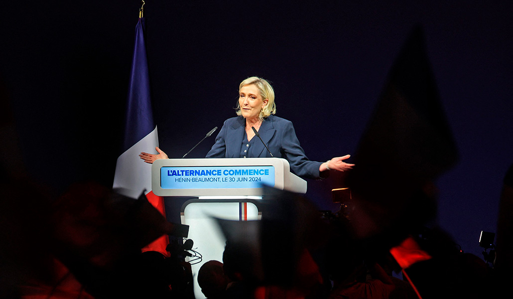 Le Pen obtuvo un 33 % en la primera vuelta de las elecciones francesas. La segunda vuelta será el 7 de julio