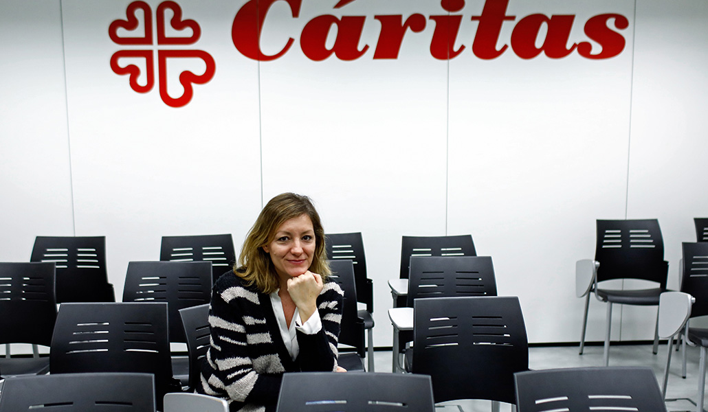 Natalia Peiro en la sede de Cáritas Española
