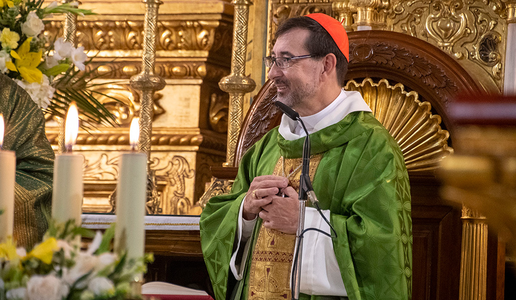 José Cobo durante la Eucaristía solemne celebrada este domingo en Sabiote (Jaén)