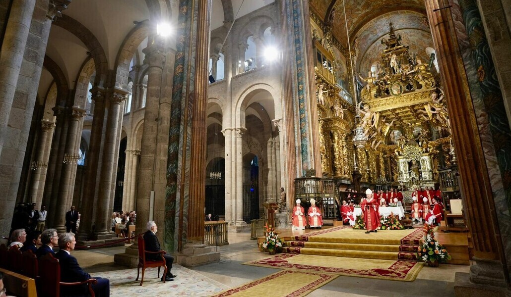 Un momento de la Misa en el día del Apóstol Santiago. Foto: Archicompostela.