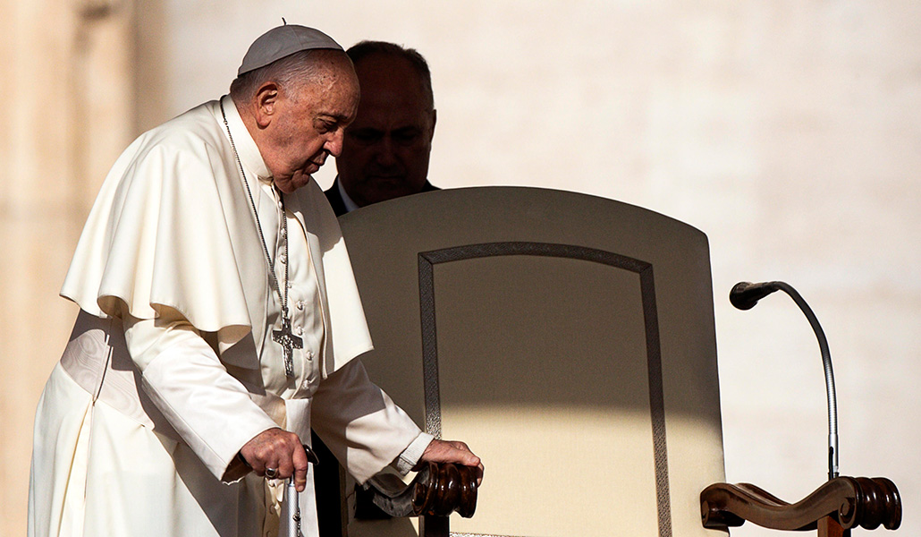 El Papa durante la audiencia