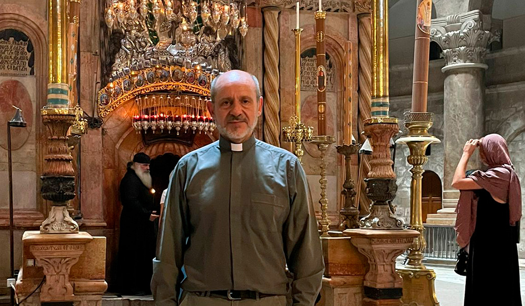 Antonio Fernández en el Santo Sepulcro