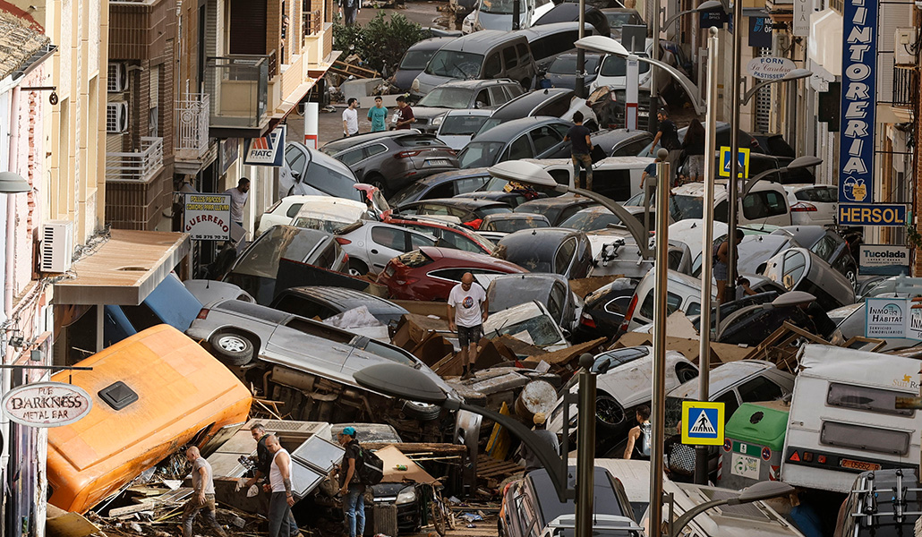 Una calle de Valencia tras la DANA