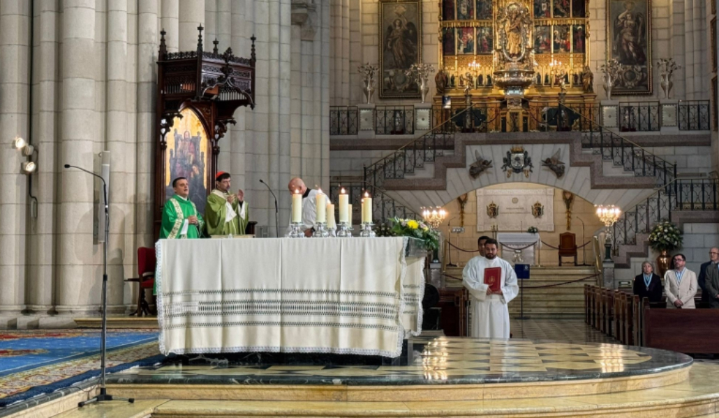 El cardenal durante la Misa