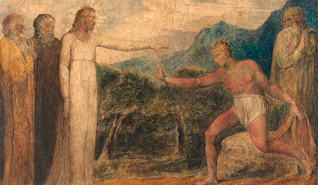 'Jesús devuelve la vista al ciego Bartimeo'. William Blake. Yale Center for British Art, Paul Mellon Collection.