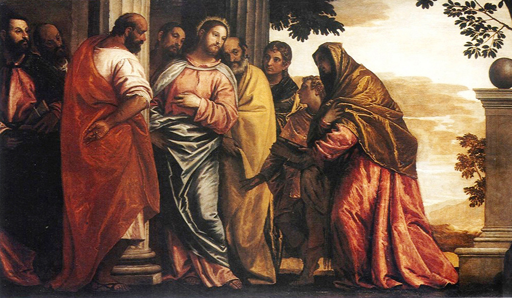 'Jesús se encuentra con la mujer y los hijos de Zebedeo'. Paul Veronese. Museo de Bellas Artes de Grenoble, Francia.