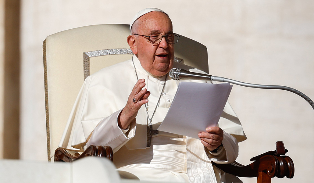 El Papa durante la audiencia