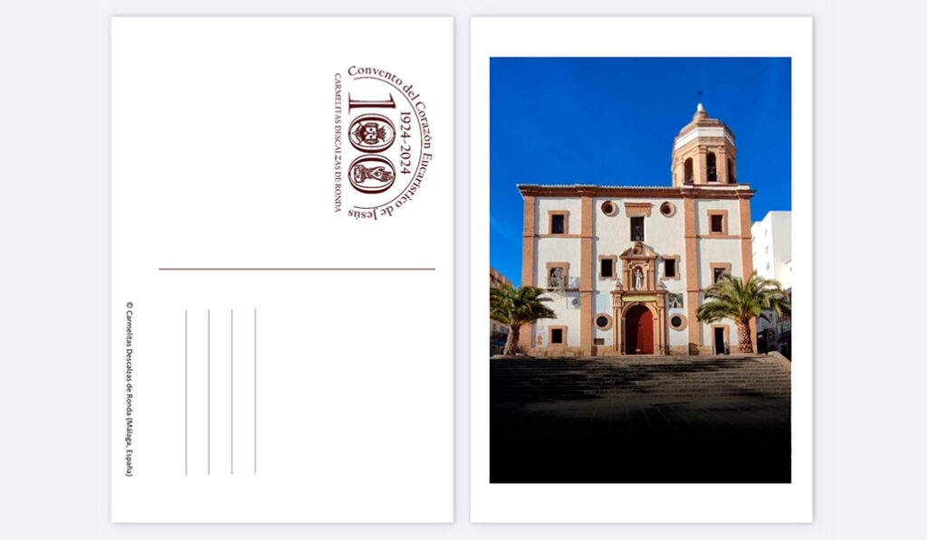 Postal de edición limitada que se podrán adquirir en el convento