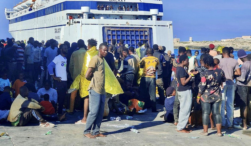 Inmigrantes en Lampedusa