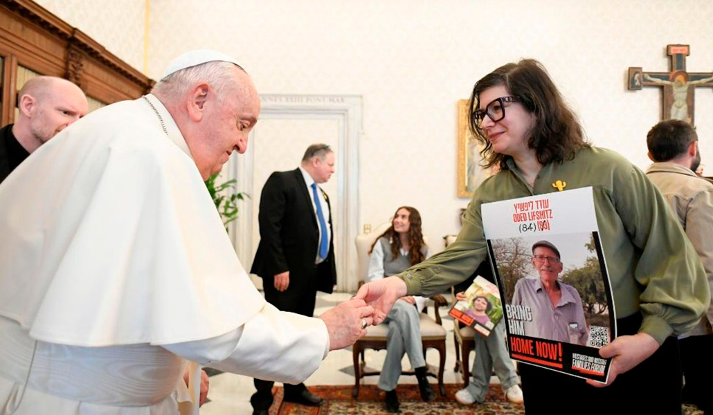 Un momento del encuentro con el Papa