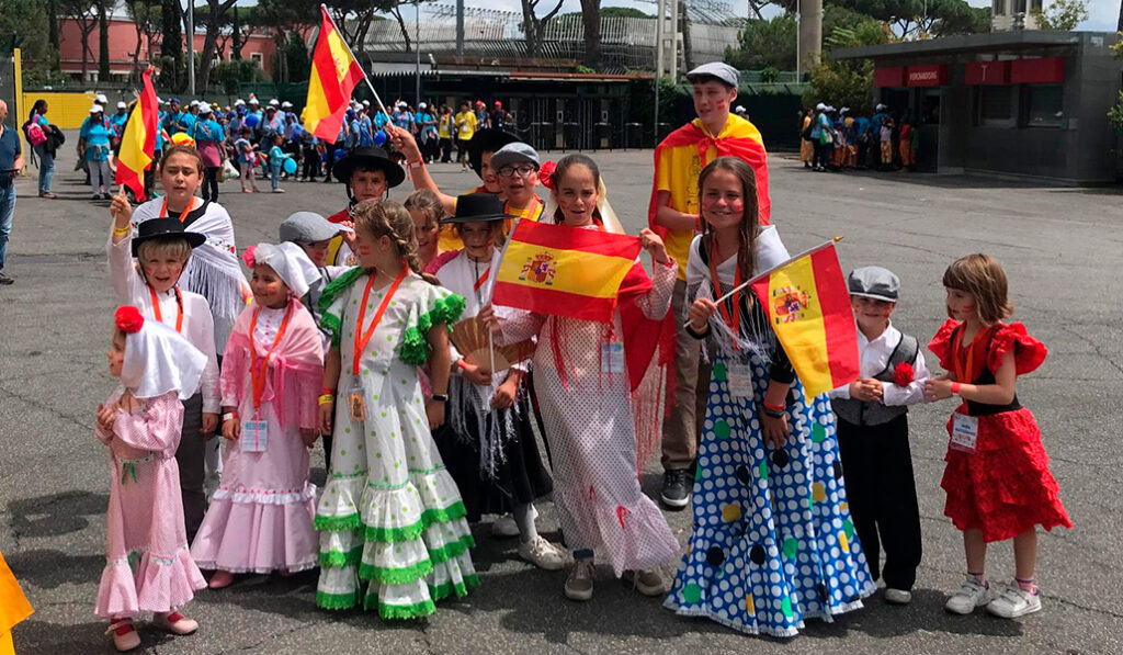 Niños madrileños durante la cita