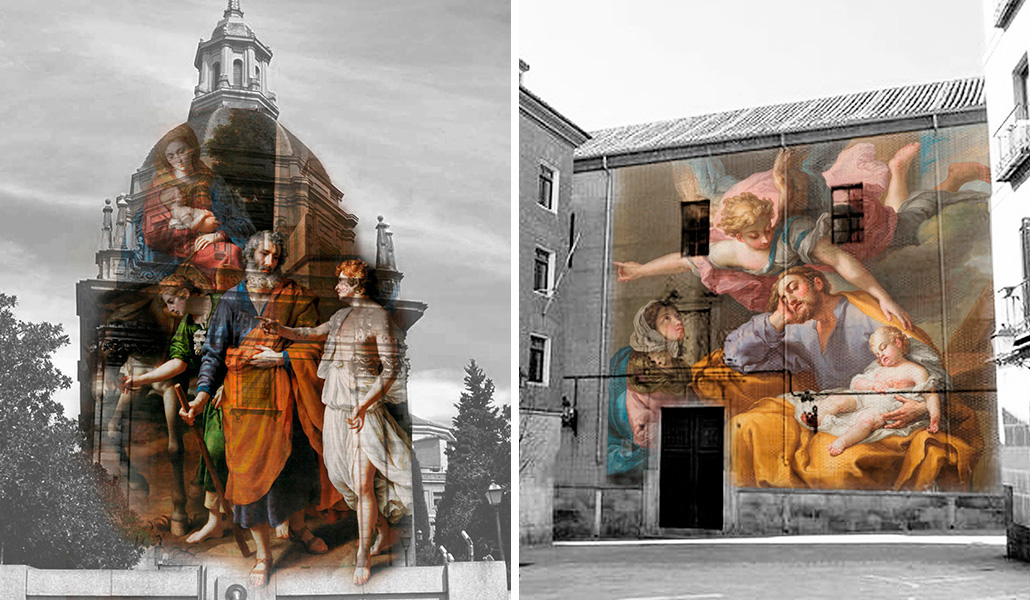 'La huida a Egipto' en la iglesia de San Andrés. A la derecha: 'El sueño de san José' en el monasterio del Corpus Christi