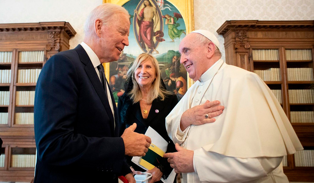 El Papa en audiencia con el presidente estadounidense Joe Biden el 29 de octubre de 2021