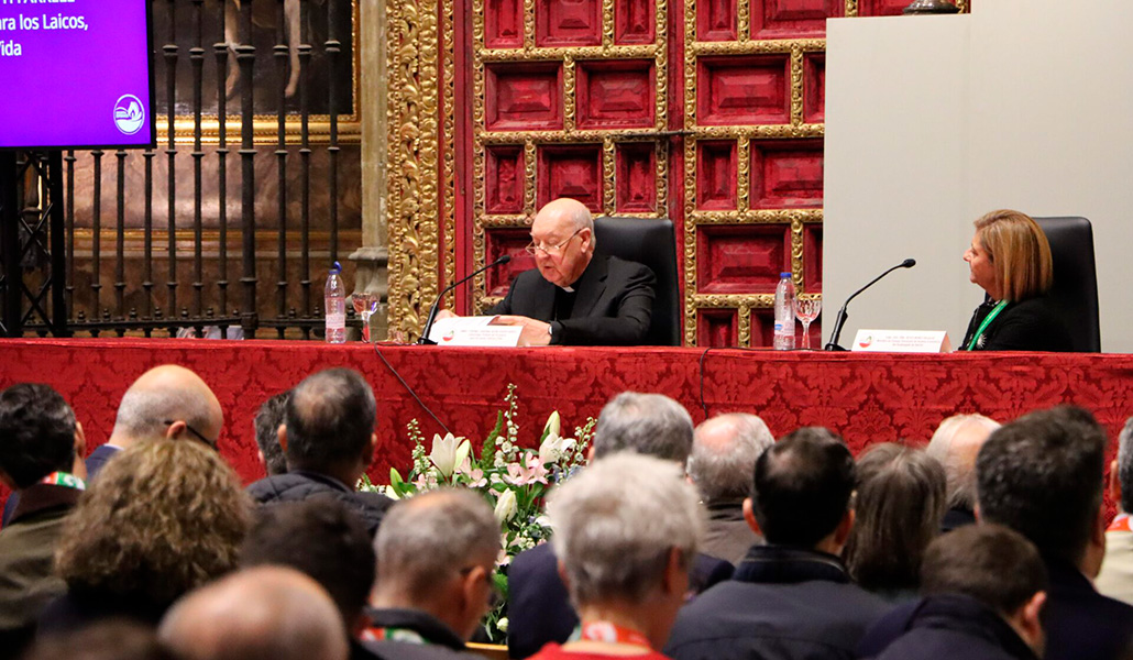 El cardenal Farrell durante su intervención