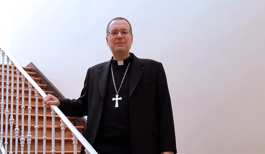 Jesús Vidal, obispo auxiliar de Madrid y Administrador apostólico de Alcalá de Henares, durante una entrevista en el Seminario Conciliar de Madrid, el 16 de enero de 2023