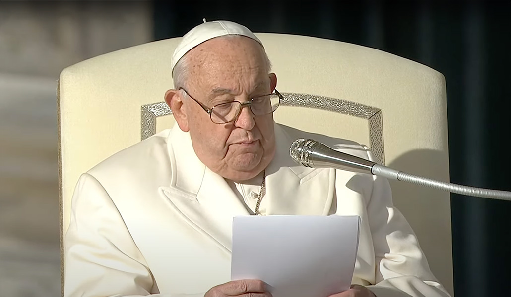 El Papa en un momento de la audiencia