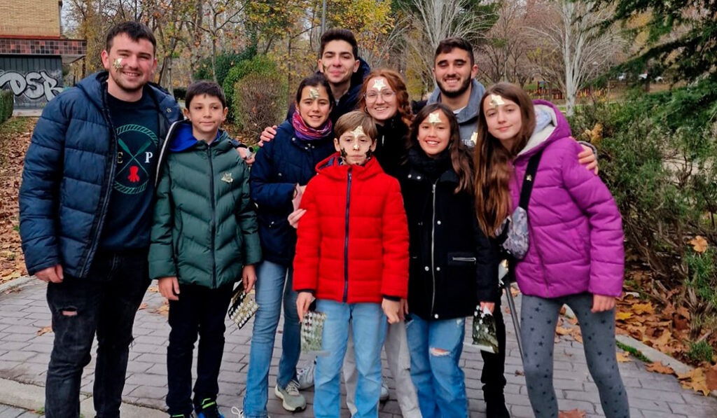 Los chicos en un parque de Moratalaz