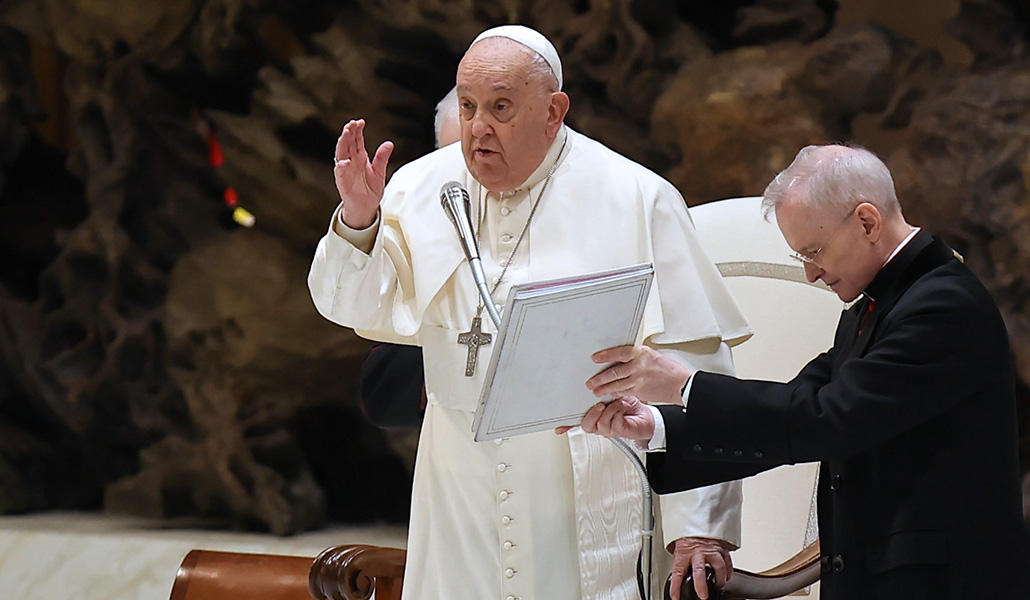 El Papa durante la audiencia