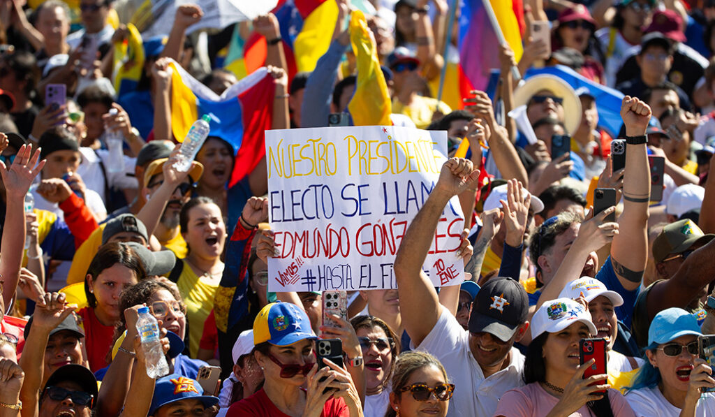 Protesta en Caracas contra el régimen el 9 de enero, víspera de la toma de posesión del presidente