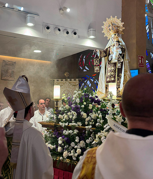 Un momento de la celebración en honor de la Virgen del Carmen