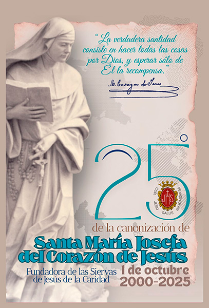 Cartel del 25 aniversario de la canonización de santa María Josefa del Corazón de Jesús