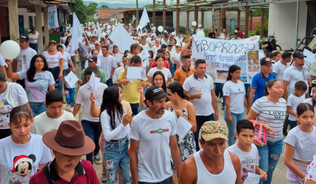 Manifestación contra la violencia en Pacelli (Catatumbo) el 26 de enero