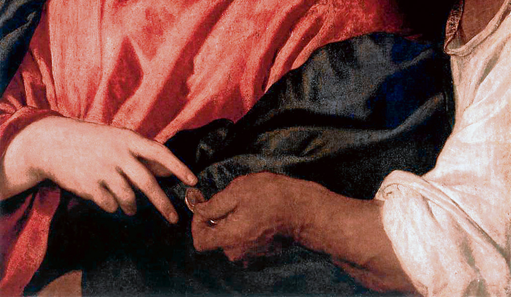 'El dinero del tributo' (detalle), de Tiziano. Galería de Pinturas de los Maestros Antiguos, Dresde (Alemania)