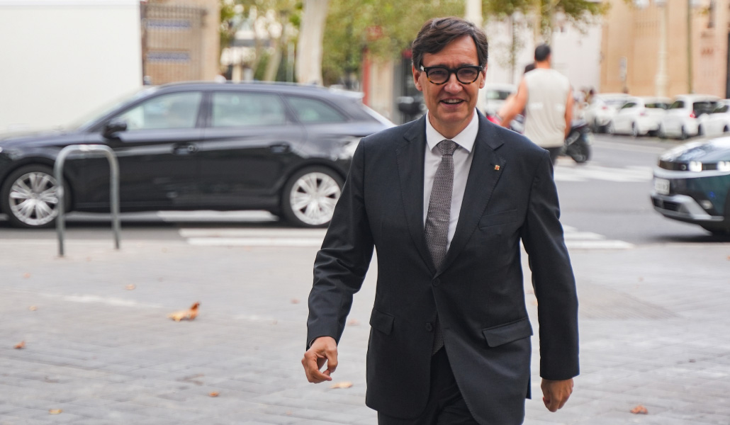 Salvador Illa el pasado 5 de septiembre antes de entrar a un desayuno informativo