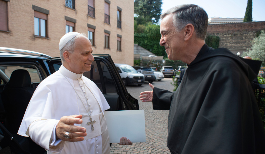 León XIV con Joseph Farrell el pasado 15 de septiembr