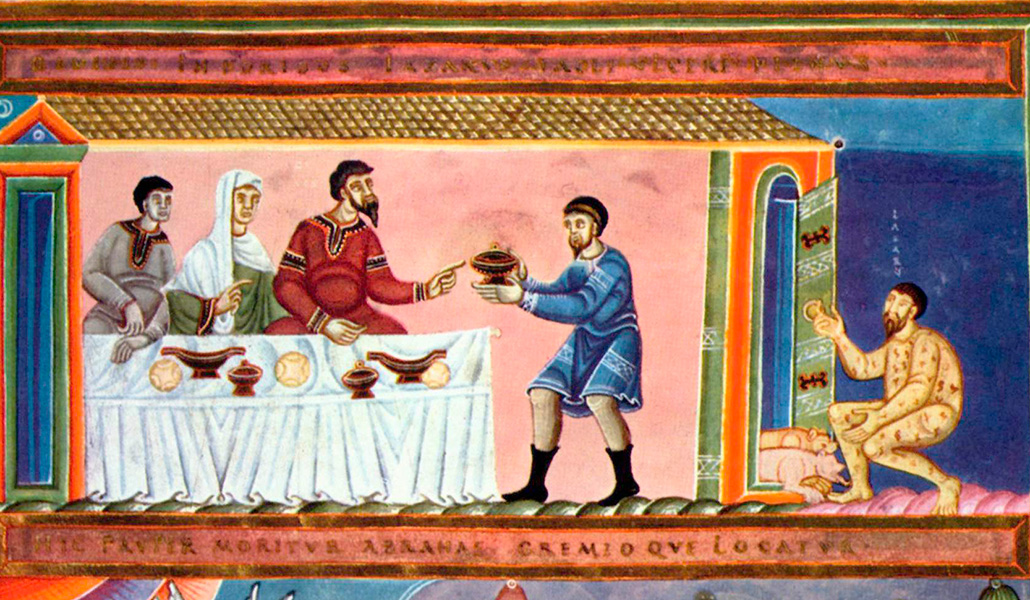 Detalle de una ilustración del 'Codex Aureus' de Echternach referida a la parábola (siglo XI)