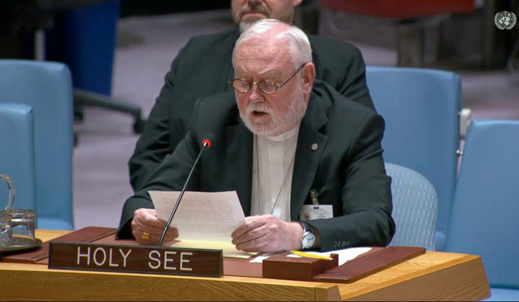 Gallagher durante su intervención