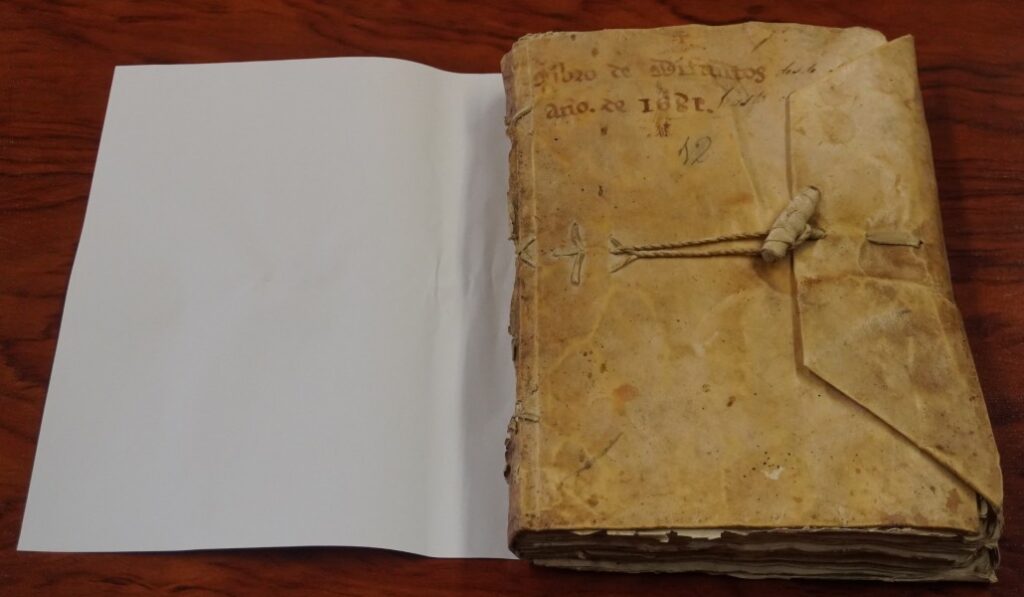 El volumen tiene unas 300 páginas de pergamino del tamaño de un folio y cubierta de piel