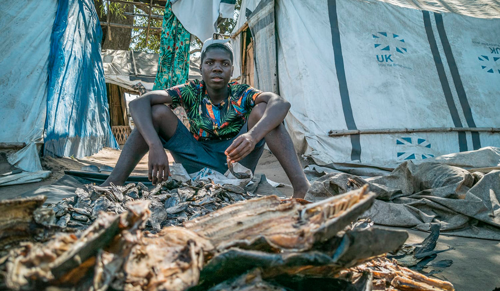 Campo de desplazados en Metuge, al norte de Mozambique.