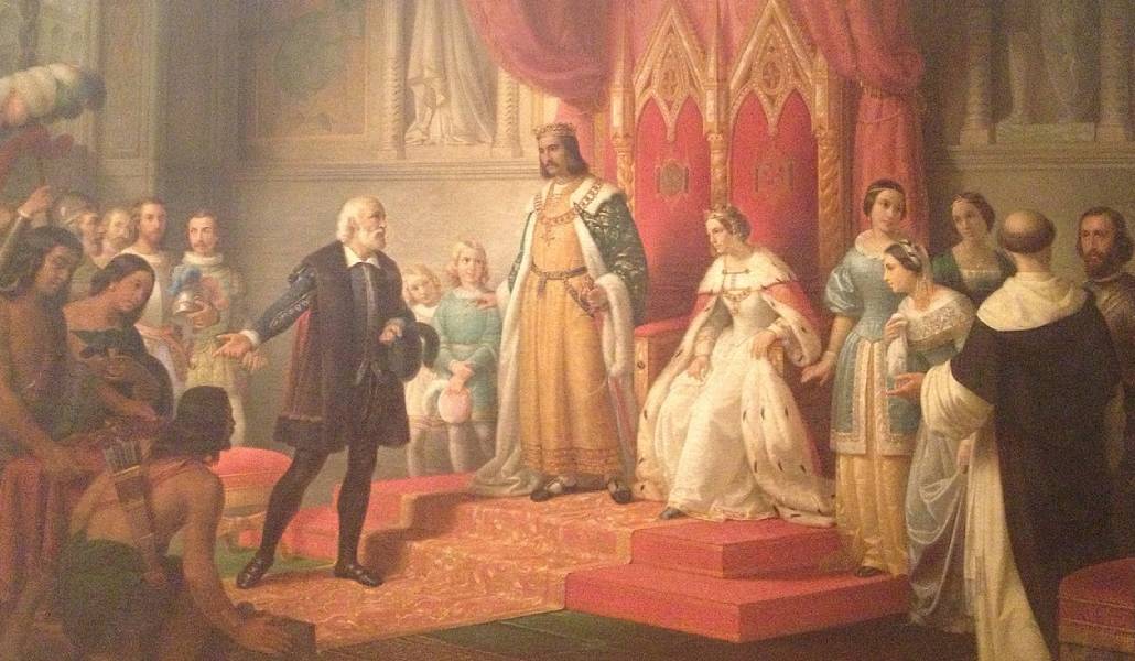 Cristobal Colon en la corte de los Reyes Católicos, de Juan Cordero.