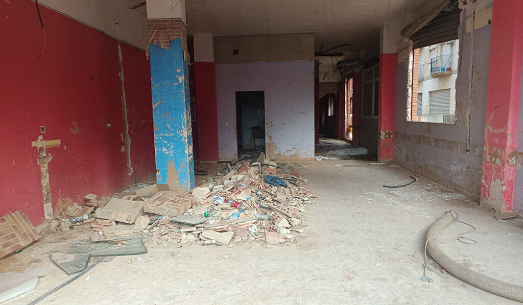 En el edificio donde vive Rut Moyano el agua superó los dos metros de altura.