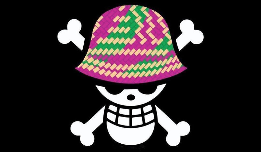 La bandera pirata con gorro de paja de la serie 'One Piece' (aquí con uno malgache) ha sido un símbolo del movimiento.