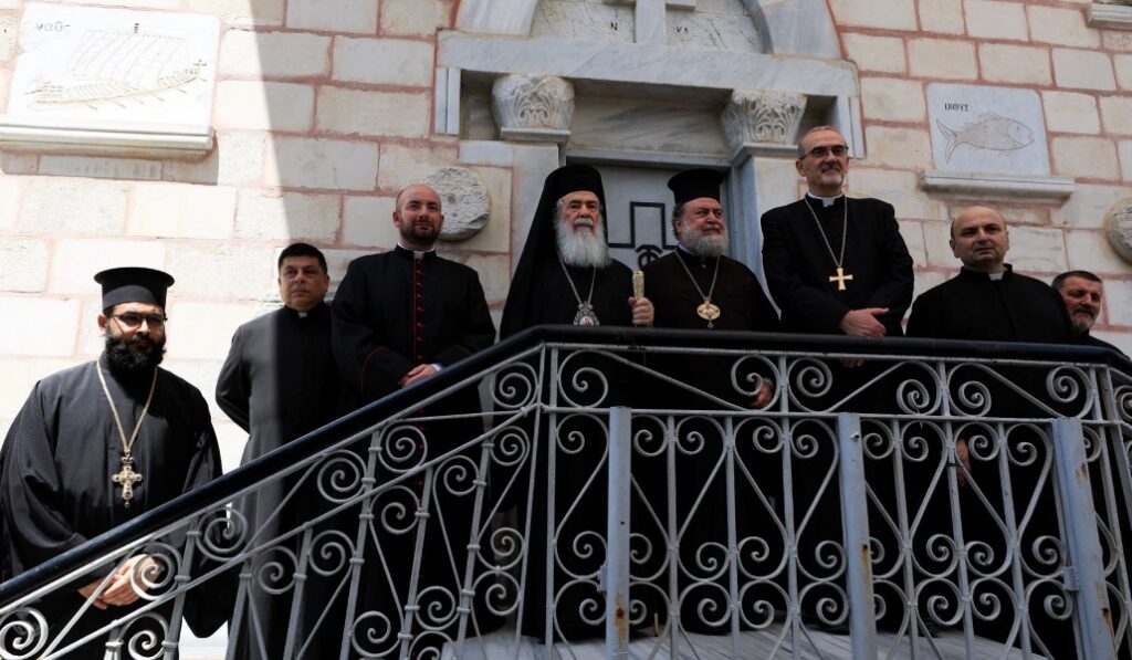 Los patriarcas y cabezas de Iglesia en Gaza, el pasado julio.
