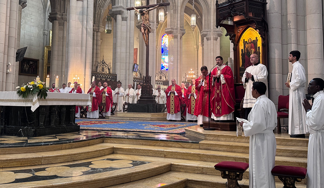 El cardenal Cobo durante la Eucaristía de inauguración del curso académico