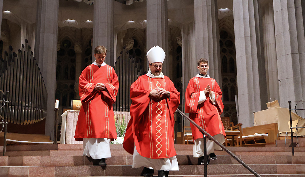 José Antonio Álvarez durante la misa de envió de los jóvenes al Jubileo en la Sagrada Familia de Barcelona