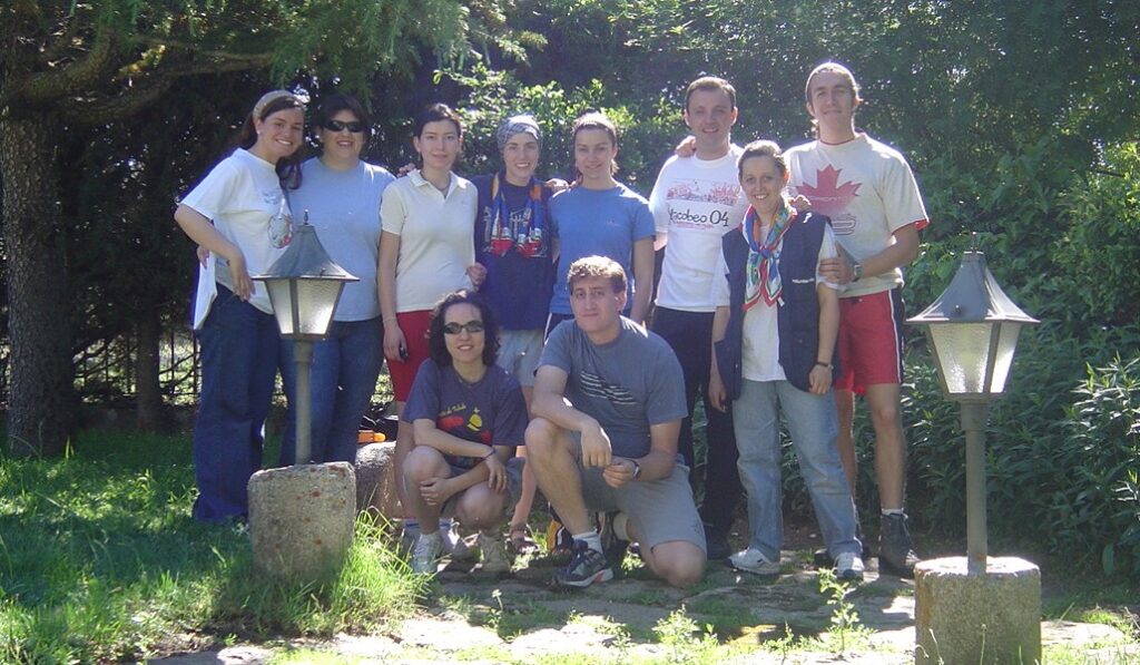 Con los estudiantes durante uno de los campos de trabajo