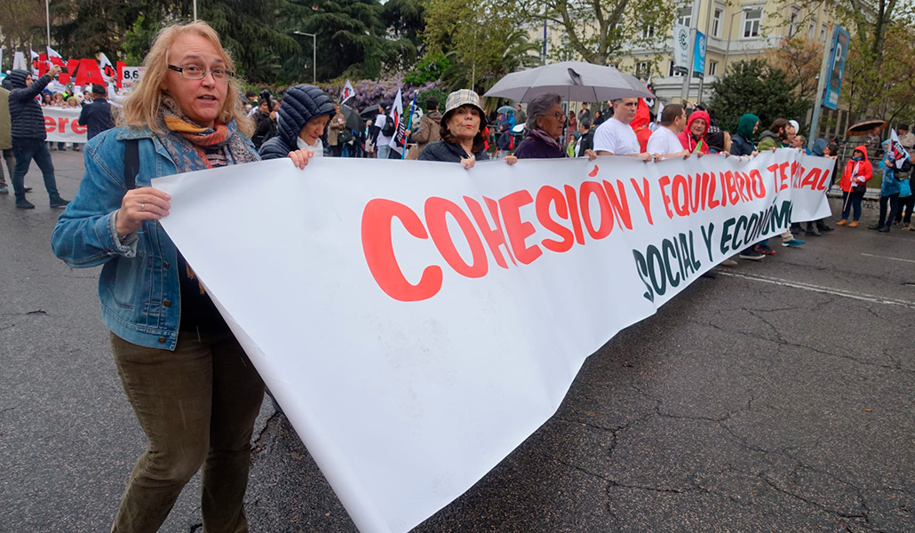 Miembros del MRC en la manifestación de 2019.