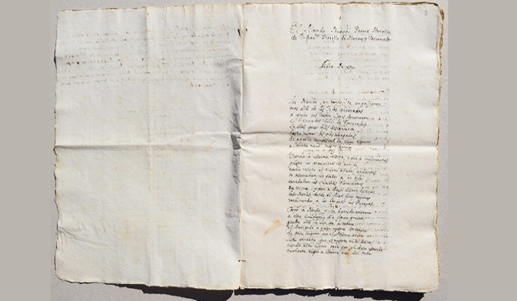 Manuscrito encontrado por la investigadora que ha descubierto el histórico poema sobre Colón