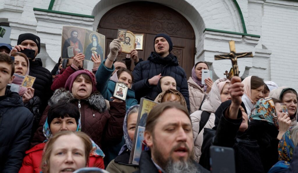 Protesta contra algunas actuaciones del Gobierno de Ucrania contra la Iglesia ortodoxa ucraniana