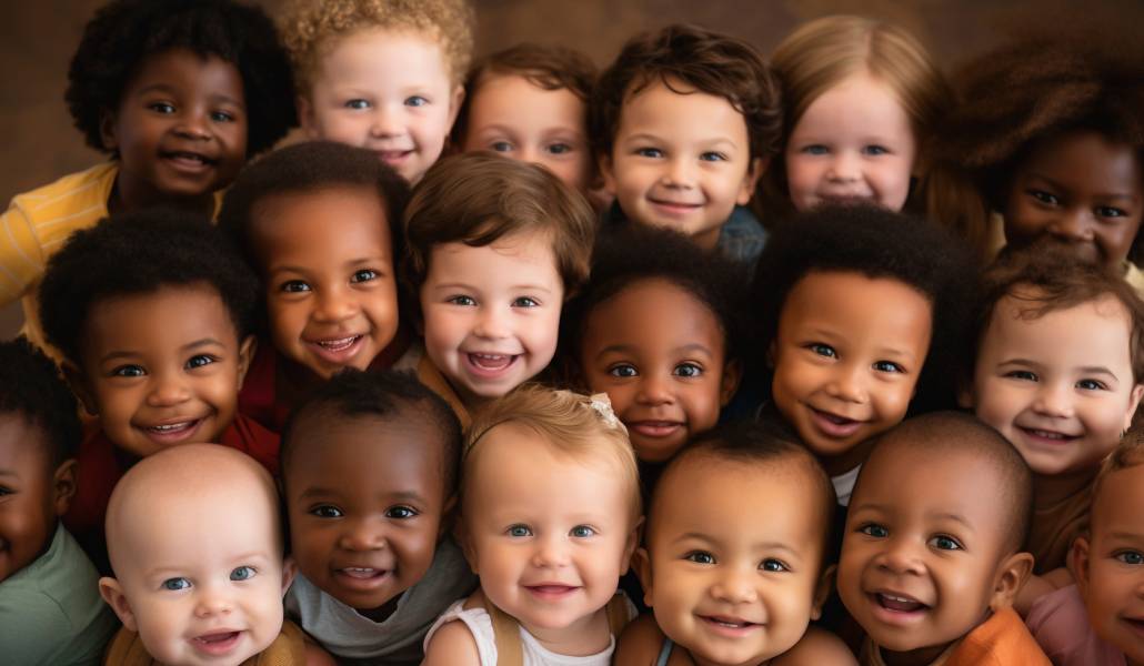 Imagen de recurso con caras de niños de todas las razas