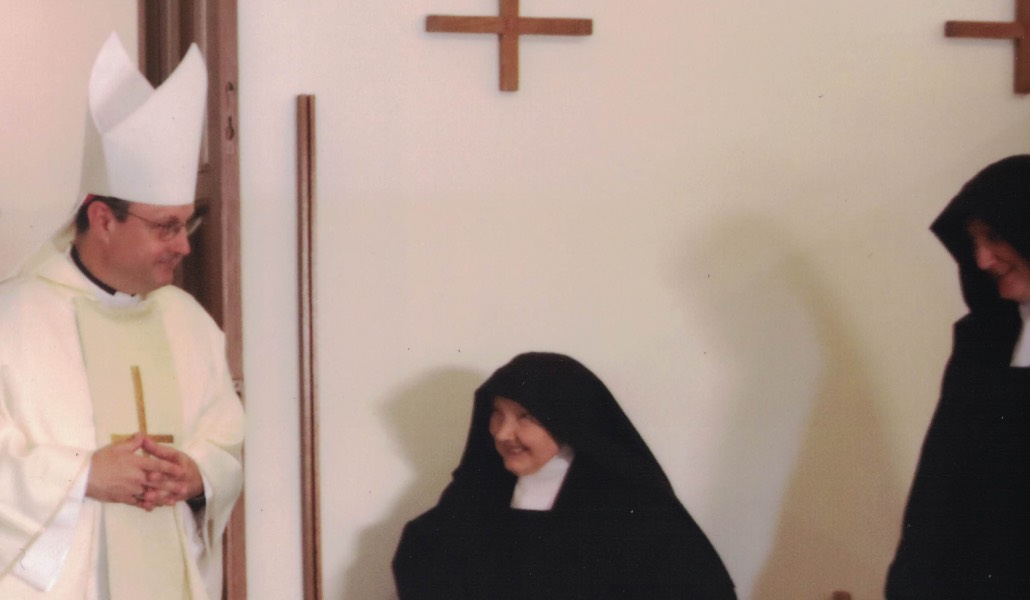 Álvarez dentro del convento de las Oblatas en la fiesta de Jesucristo Sumo y Eterno Sacerdote de este año.