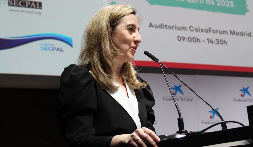 Elia Martínez en el reciente acto por el Día Mundial de los Cuidados Paliativos. Habla del permiso por cuidados paliativos.