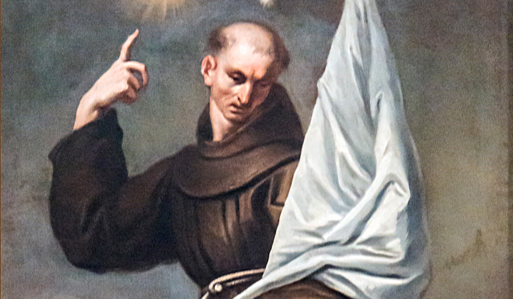 El santo en un retrato de Nicola Grassi. Iglesia de San Francesco della Vigna, en Venecia (Italia).